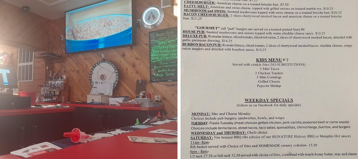 Corner Bar and Grill Menu